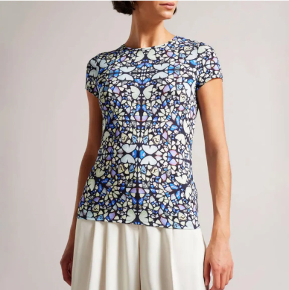 1259 ⎮ Ted Baker - Blue Print Maraly T-Shirt
